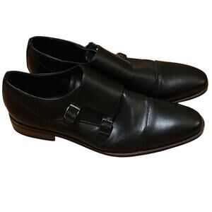 Miralto Mens Black Leather Double Monk Strap Dress Shoes Formal Career Office 13